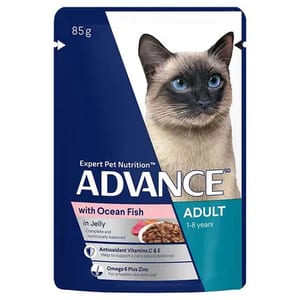 ADVANCE Adult 1-8 Years Wet Cat Food with Ocean Fish in Jelly Pouches product photo