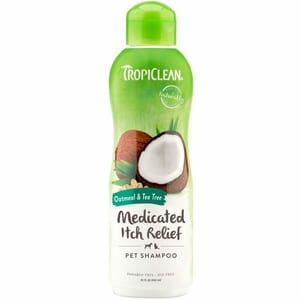 TROPICLEAN Dog & Cat Oatmeal & Tea Tree Medicated Itch Relief Shampoo 20 oz product photo