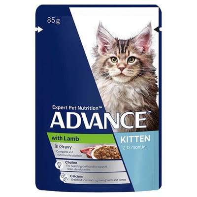 ADVANCE Kitten Wet Cat Food with Lamb in Gravy Pouches product photo