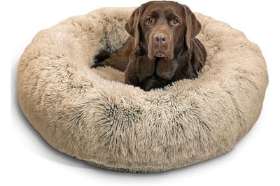 Best Friends by Sheri Donut Shag Dog Bed Taupe 36" x 36" product photo