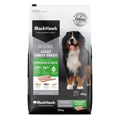 Black Hawk Adult Large Breed Dry Dog Food Chicken & Rice 20kg product photo