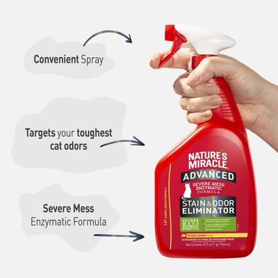 Nature's Miracle Advanced Just For Cats Stain & Odor Sunny Lemon 32 oz product photo