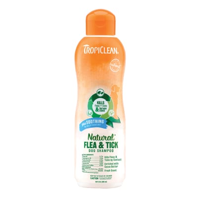 TROPICLEAN Dog Natural Flea & Tick Soothing Shampoo 20 oz product photo