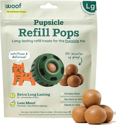 WOOF Dog Pupsicle Chicken & Peanut Butter Refill Pops Treats product photo