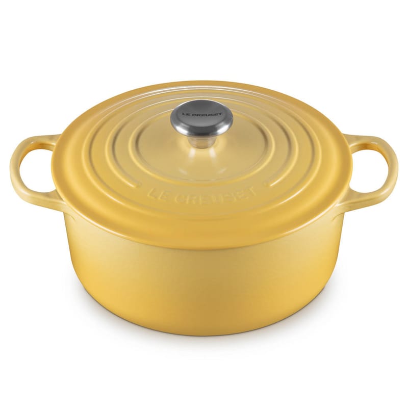 5.3L Round Dutch Oven - Camomille professional product photo ready to upload to shopify