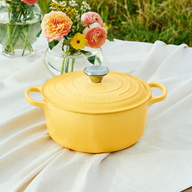 5.3L Round Dutch Oven - Camomille professional product photo ready to upload to shopify