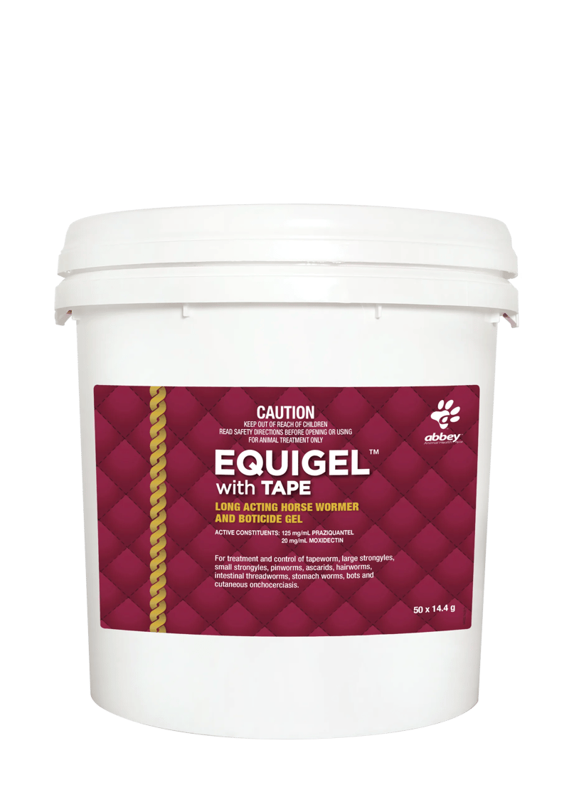 Abbey Labs Equigel with Tape Horse Wormer professional product photo ready to upload to shopify