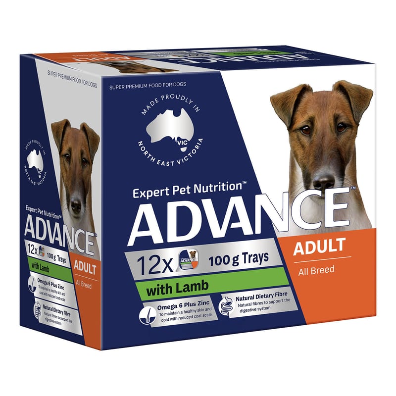 ADVANCE Adult All Breed Wet Dog Food with Lamb professional product photo ready to upload to shopify