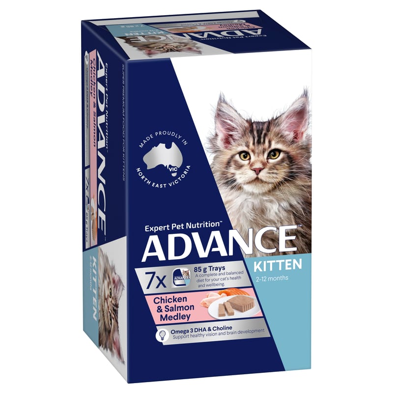 ADVANCE Kitten Chicken & Salmon Medley Wet Cat Food professional product photo ready to upload to shopify