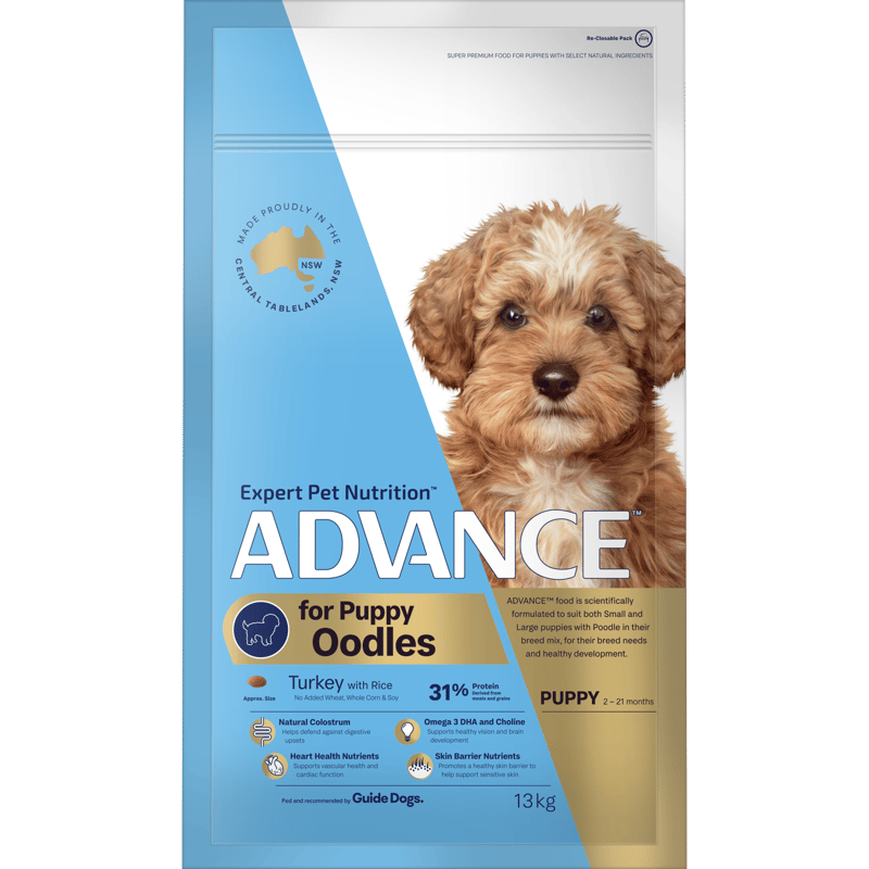 ADVANCE Turkey Oodles Puppy Dog Food professional product photo ready to upload to shopify