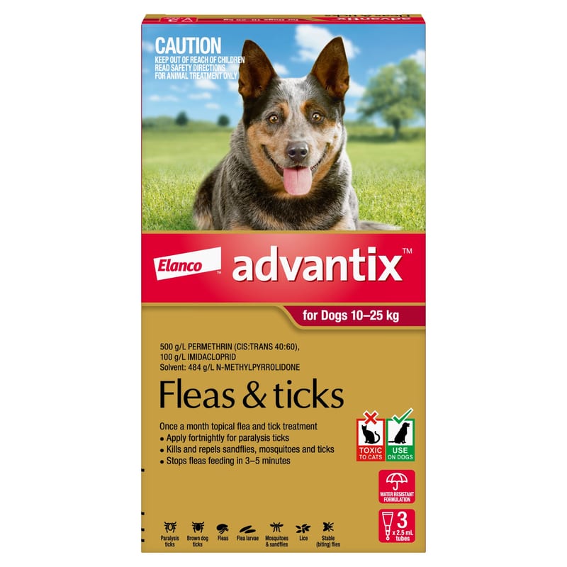 ADVANTIX Flea and Tick Treatment for Dogs 10-25 kg professional product photo ready to upload to shopify