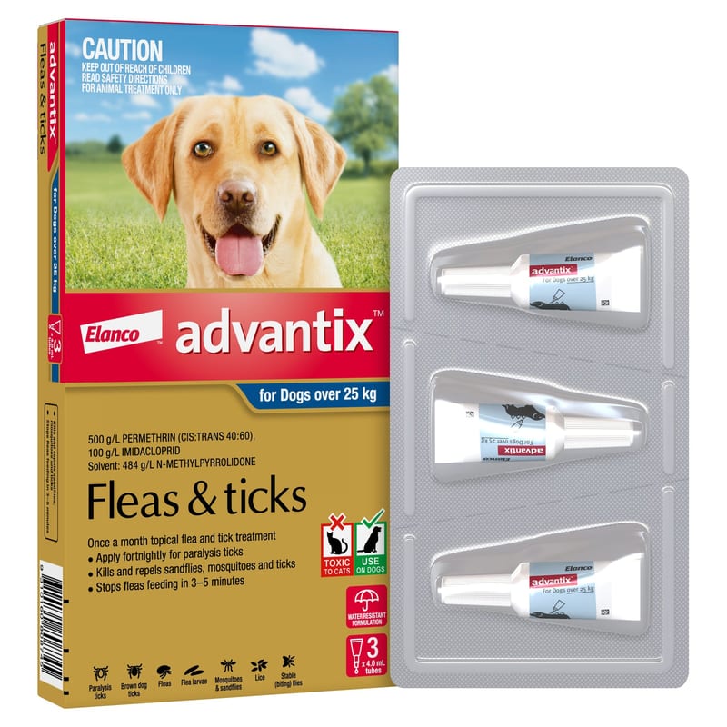 ADVANTIX Flea and Tick Treatment for Dogs Over 25 kg professional product photo ready to upload to shopify