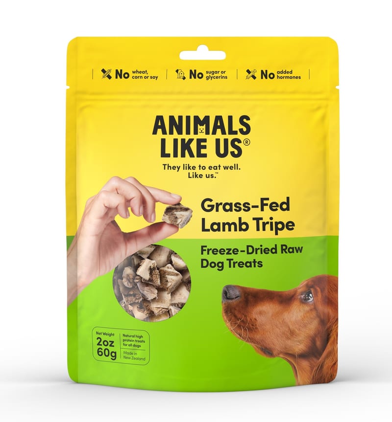 Animals Like Us Freeze-Dried Raw Dog Treats - Lamb Tripe professional product photo ready to upload to shopify
