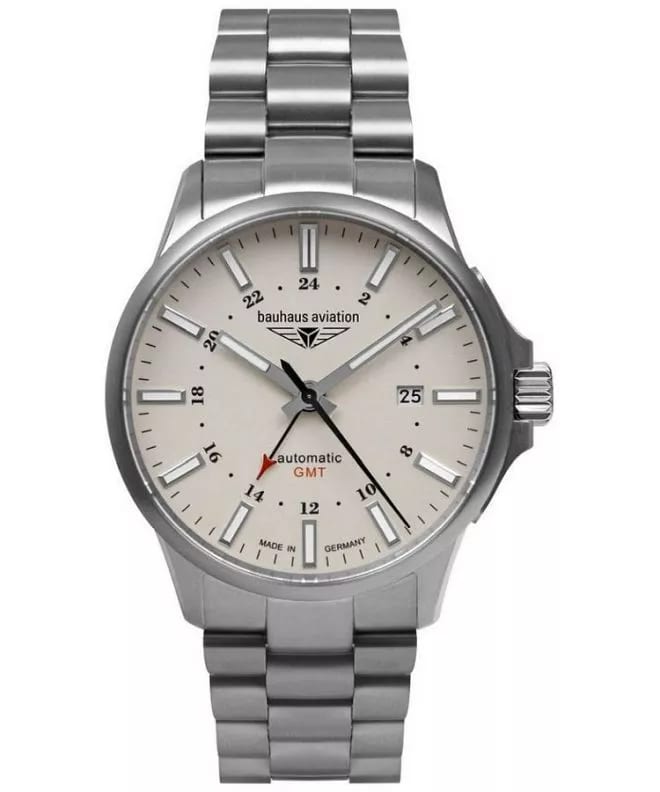 Bauhaus 2868M-5 Aviation Automatisch Titanium GMT Herenhorloge 42mm professional product photo ready to upload to shopify