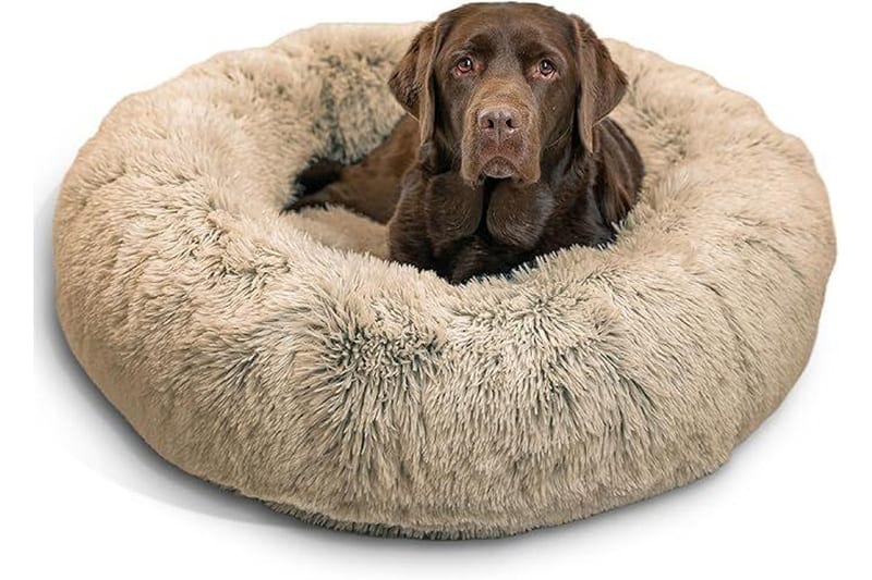Best Friends by Sheri Donut Shag Dog Bed Taupe 36" x 36" professional product photo ready to upload to shopify
