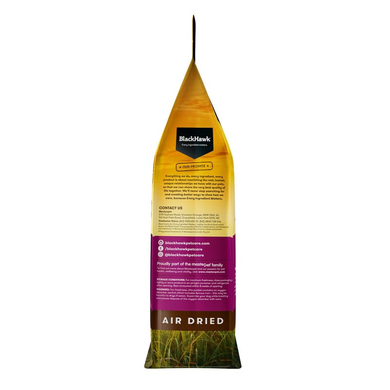 Black Hawk Air Dried Adult Dog Food Lamb professional product photo ready to upload to shopify