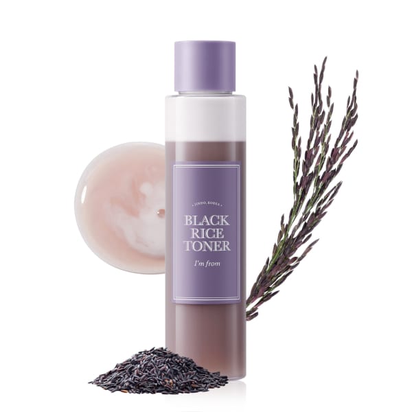 Black Rice Toner 150ml professional product photo ready to upload to shopify