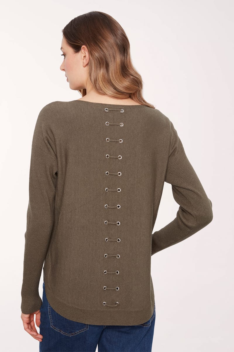 Charlie B Rounded Hem Boat Neck Sweater professional product photo ready to upload to shopify