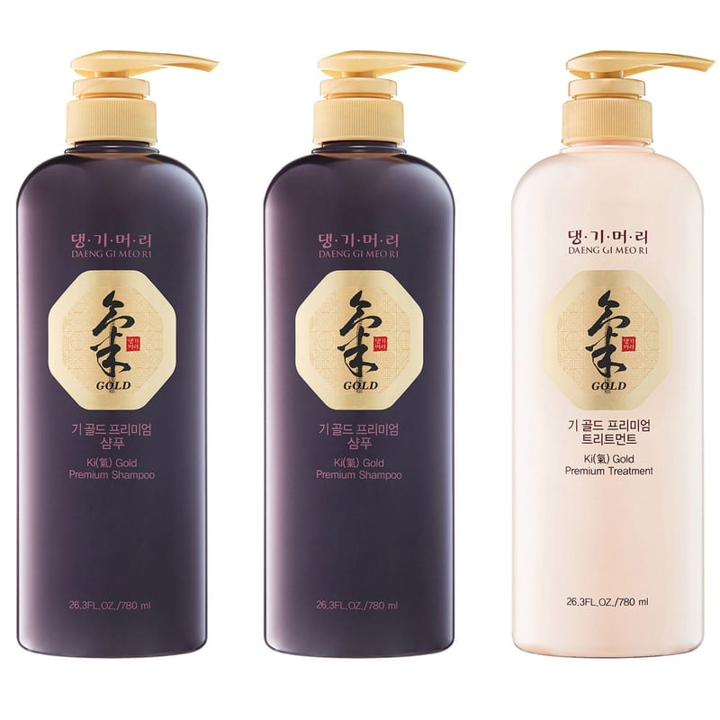 Daeng Gi Meo Ri Ki Gold Premium Hair Care Set – 3-Piece Set, 26.37 fl oz Total professional product photo ready to upload to shopify