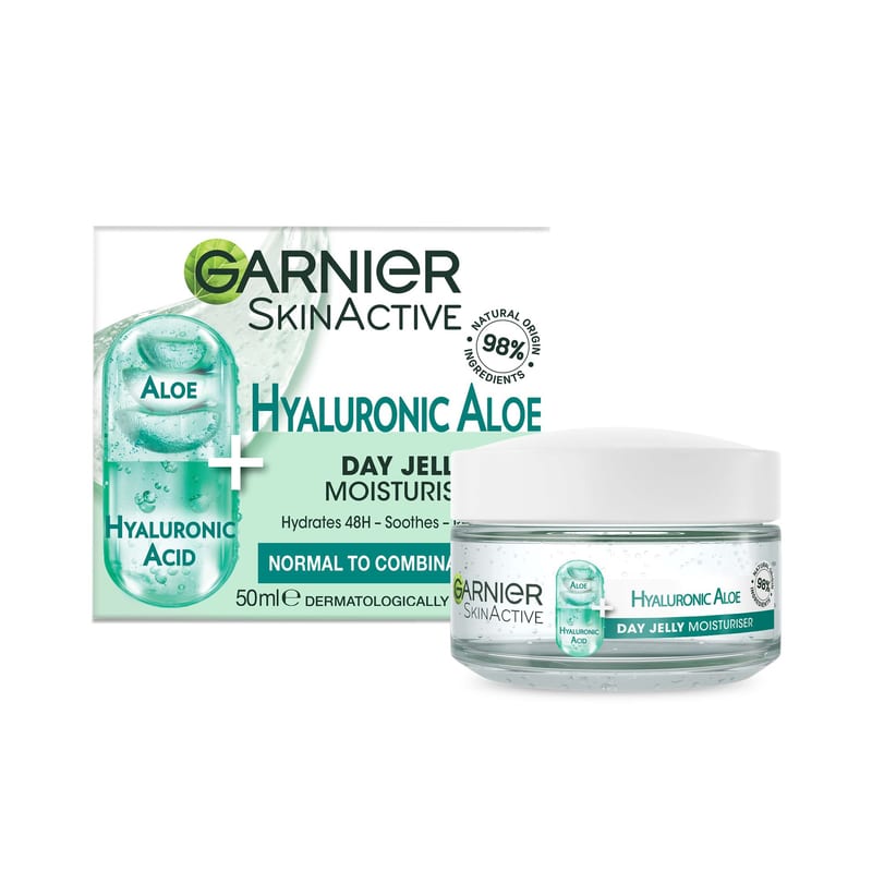 GARNIER Skin Naturals HYAL ALOE JELLY Night Gel 50ml professional product photo ready to upload to shopify