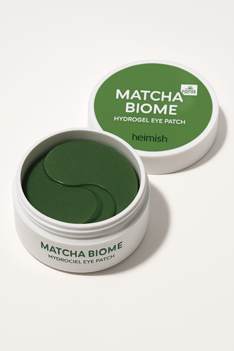 Heimish Matcha Biome Hydrogel Eye Patch professional product photo ready to upload to shopify