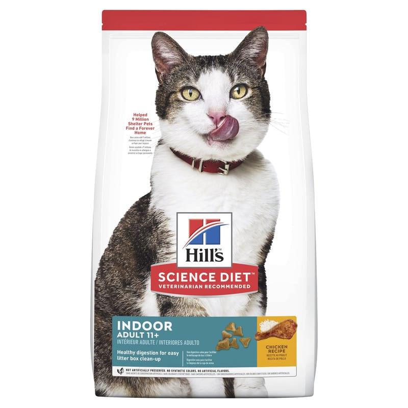 Hill's Science Diet Adult 11+ Indoor Dry Cat Food 3.17kg professional product photo ready to upload to shopify