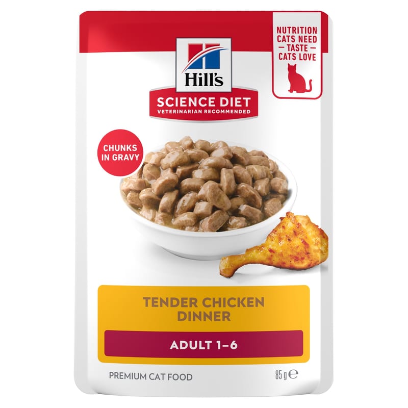 Hill's Science Diet Adult Cat Chicken Pouches 85g professional product photo ready to upload to shopify