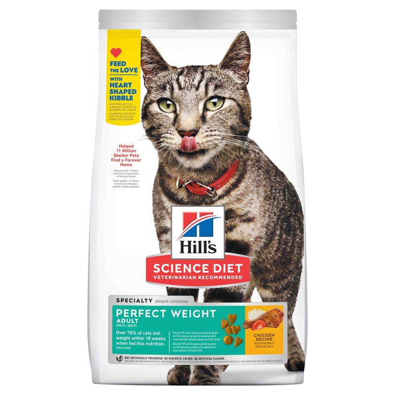 Hill's Science Diet Cat Adult Perfect Weight Dry Food professional product photo ready to upload to shopify