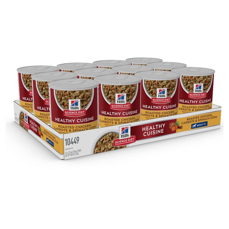 Hill's Science Diet Dog Adult 7+ Chicken & Carrot Stew Wet Food professional product photo ready to upload to shopify