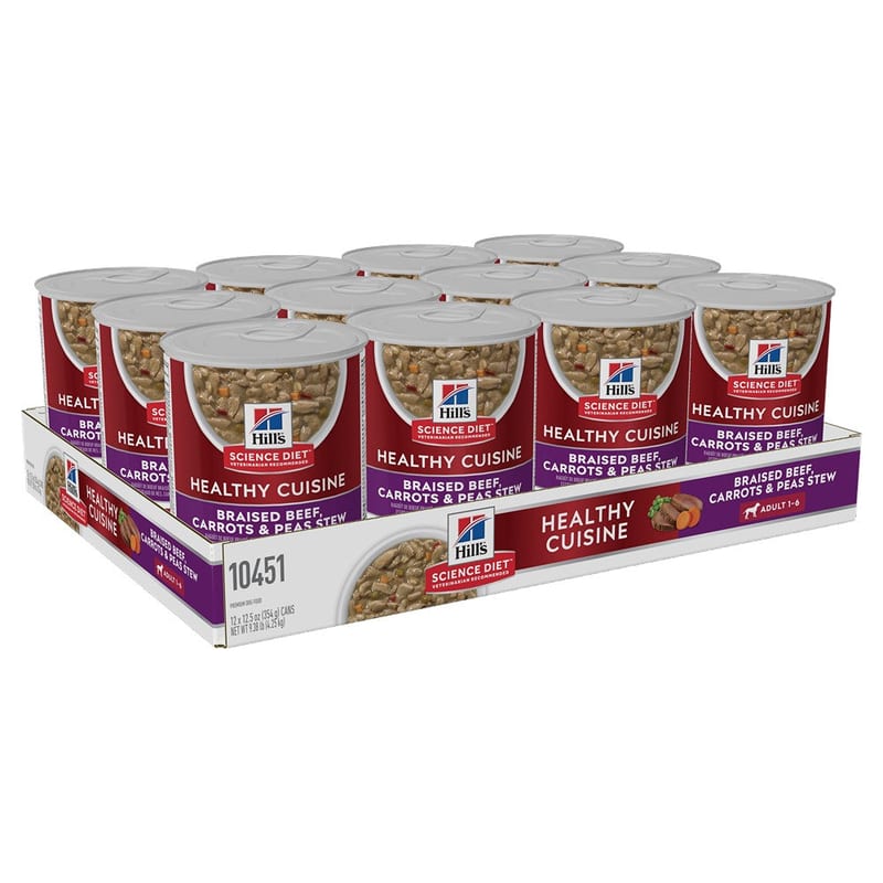 Hill's Science Diet Dog Adult Beef Carrot & Peas Stew Wet Food professional product photo ready to upload to shopify