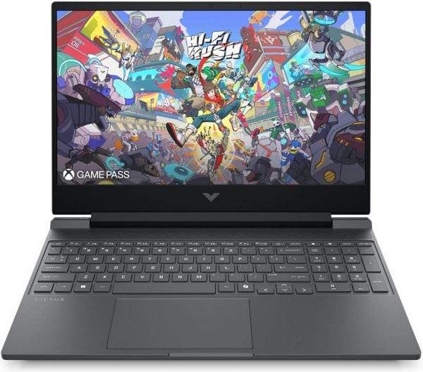 HP Victus Laptop — 512GB storage / AMD Ryzen 7 7445H processor / 16GB RAM professional product photo ready to upload to shopify