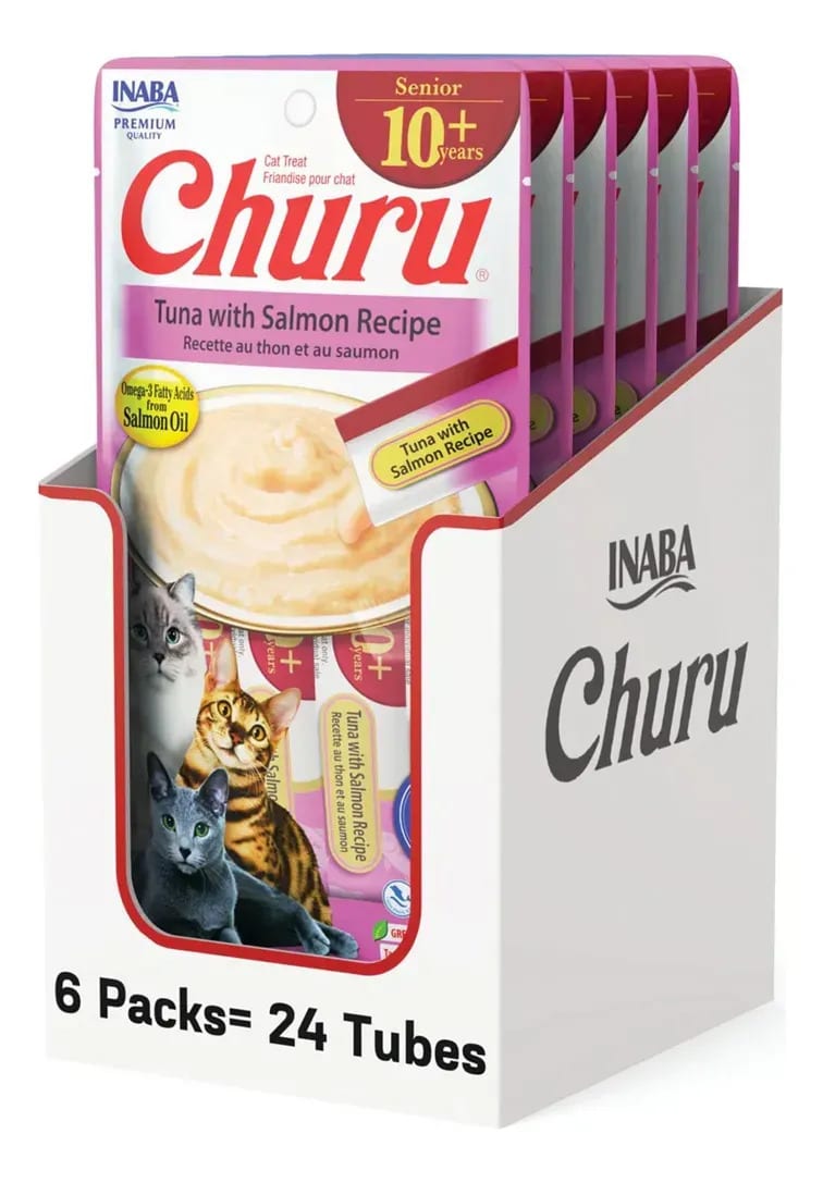 Inaba Cat Churu Puree Tuna with Salmon 56g professional product photo ready to upload to shopify