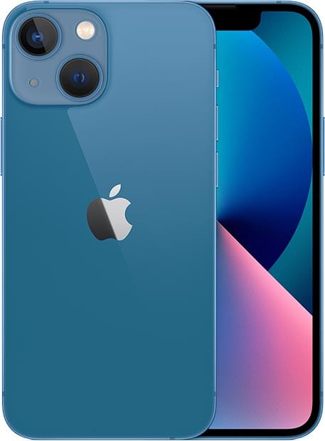 iPhone 13 Mini 256GB Blue professional product photo ready to upload to shopify