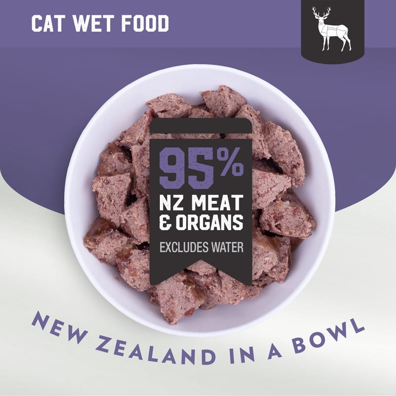 Kiwi Kitchens Cat Venison Dinner 85g professional product photo ready to upload to shopify