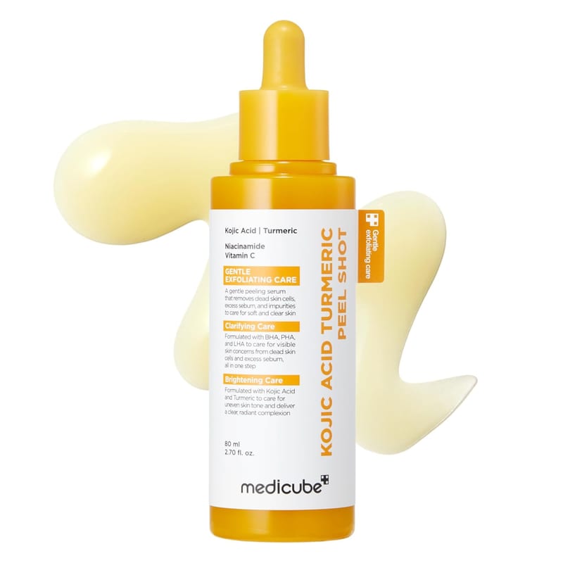 KOJIC ACID TURMERIC PEEL SHOT 80ml professional product photo ready to upload to shopify