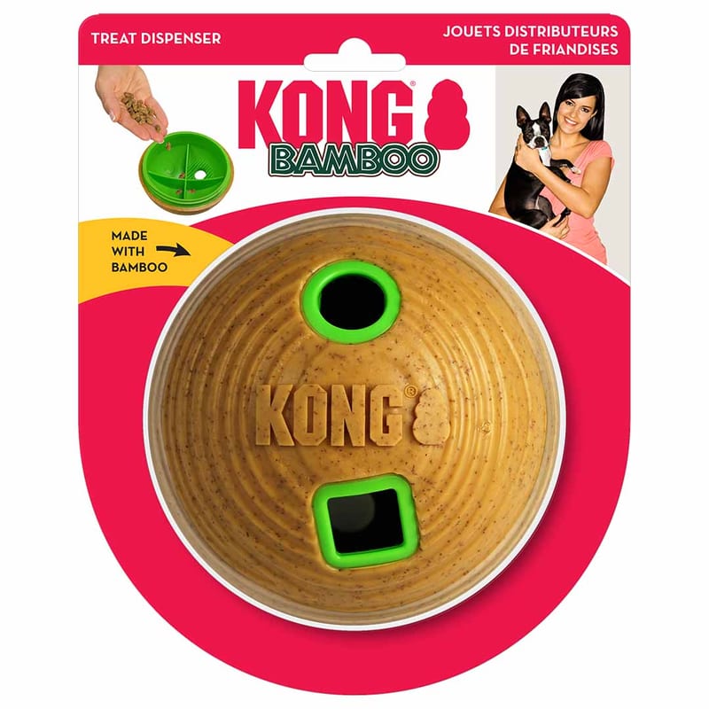 KONG Bamboo Feeder Ball professional product photo ready to upload to shopify