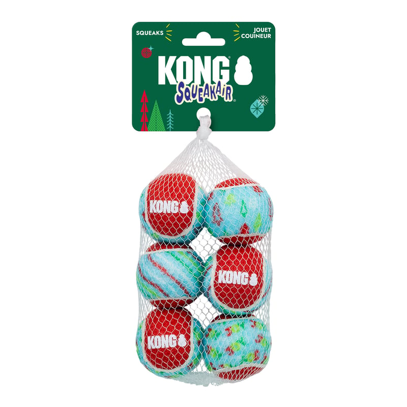 KONG Holiday SqueakAir Tennis Balls professional product photo ready to upload to shopify