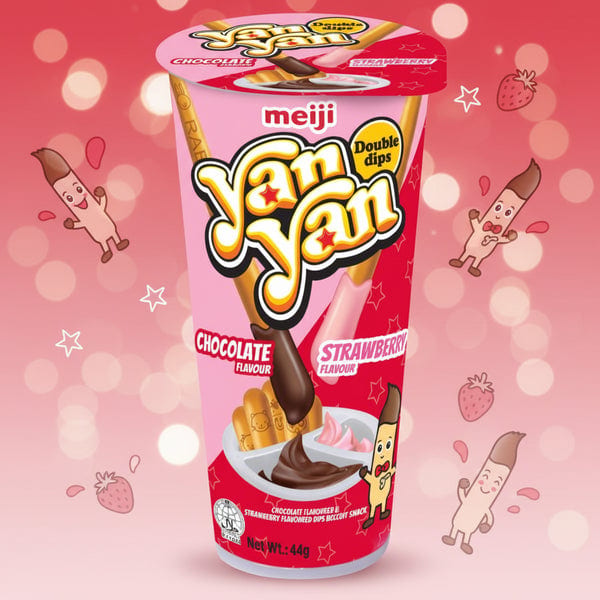 Meiji Yan Yan Strawberry 44g professional product photo ready to upload to shopify