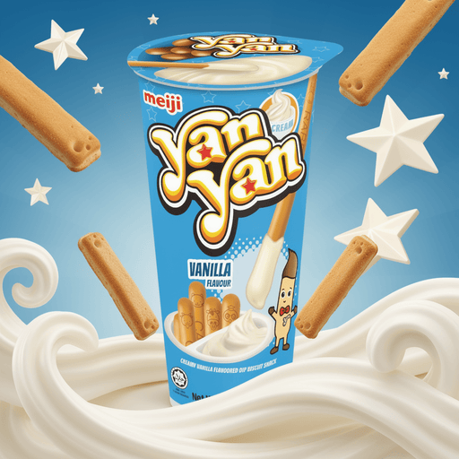 Meiji Yan Yan Vanilla 44g professional product photo ready to upload to shopify