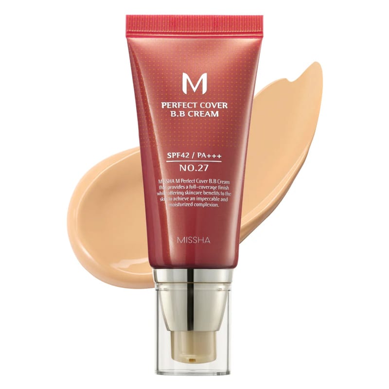 Missha M Perfect Cover Serum BB Cream #27 Honey Beige professional product photo ready to upload to shopify