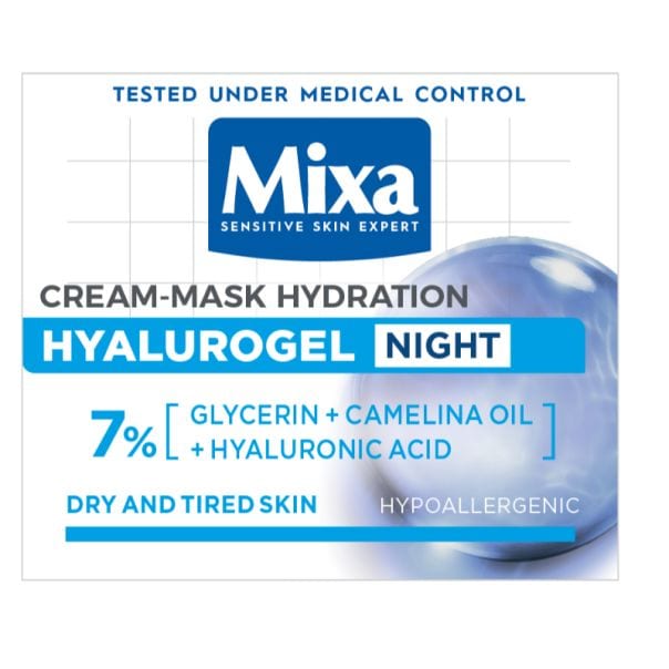 MIXA Hyalu Night Face Cream 50ml professional product photo ready to upload to shopify