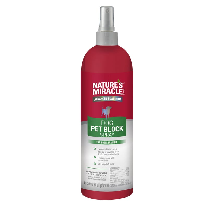 Nature's Miracle Advanced Platinum Dog Pet Block Repellent Spray 16 fl. oz. professional product photo ready to upload to shopify