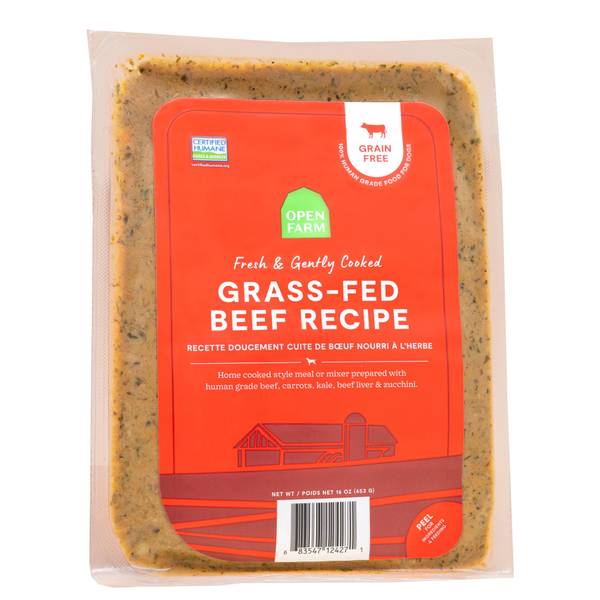 OPEN FARM DOG FROZEN GENTLY COOKED BEEF 16OZ professional product photo ready to upload to shopify