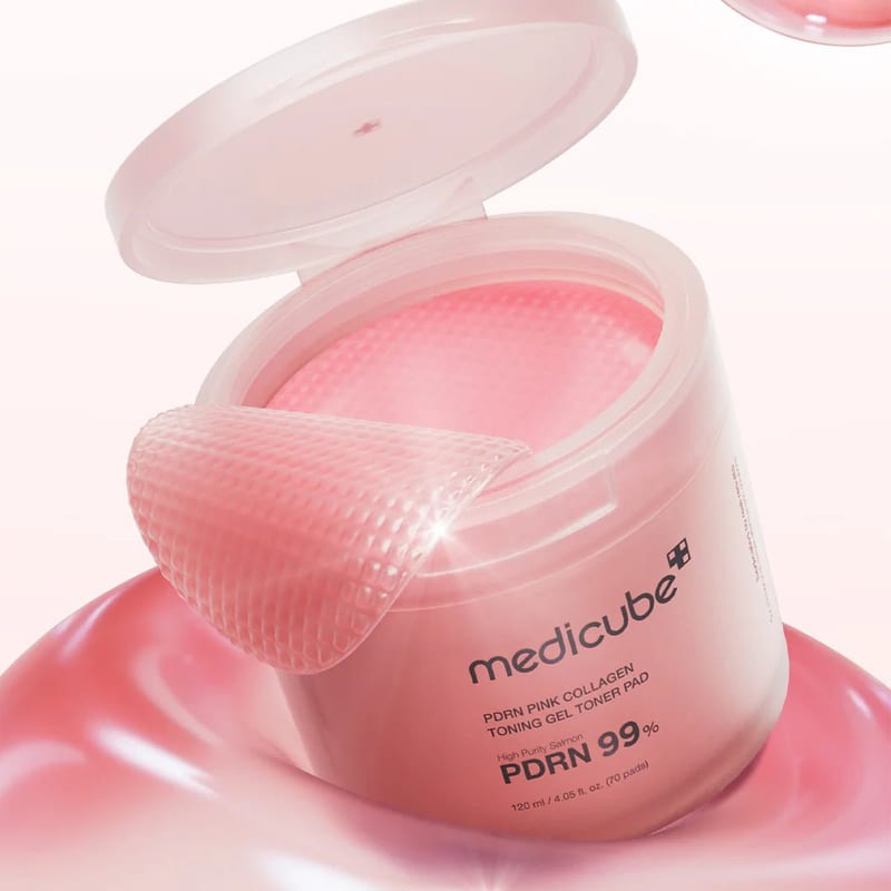 PDRN Pink Collagen Toning Gel Toner Pad 70ea professional product photo ready to upload to shopify