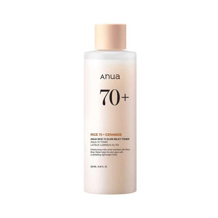 RICE 70 GLOW MILKY TONER 250ml professional product photo ready to upload to shopify