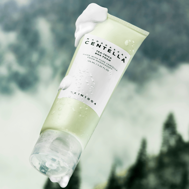 Skin1004 Madagascar Centella Tea-Trica BHA Foam 125ml professional product photo ready to upload to shopify