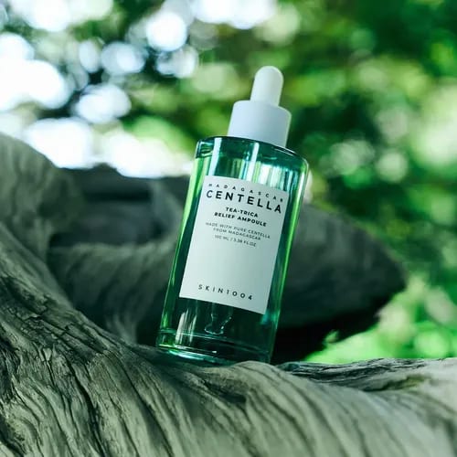Skin1004 MADAGASCAR CENTELLA TEA-TRICA RELIEF AMPOULE 100ml professional product photo ready to upload to shopify