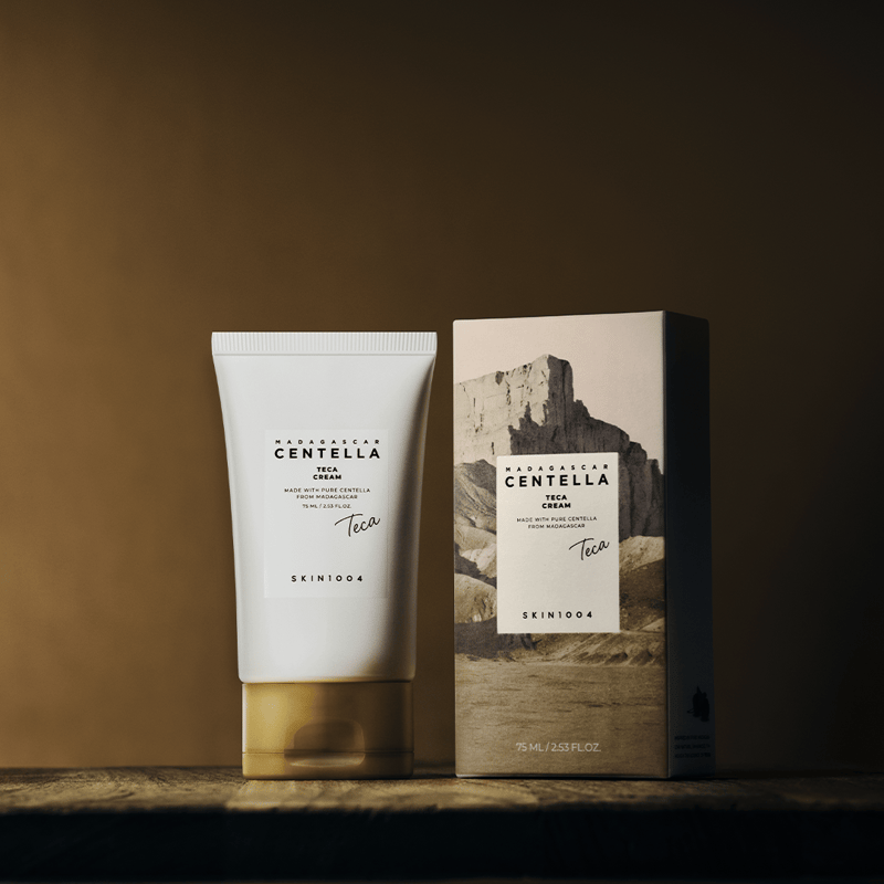 Skin1004 Madagascar Centella Teca Cream 75ml professional product photo ready to upload to shopify