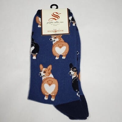 Socksmith Corgi Butt professional product photo ready to upload to shopify
