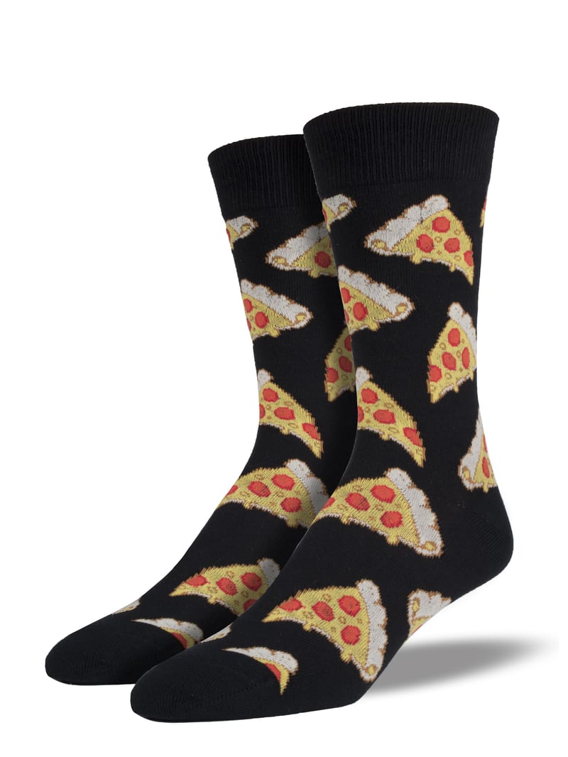 Socksmith Pizza Socks Black professional product photo ready to upload to shopify
